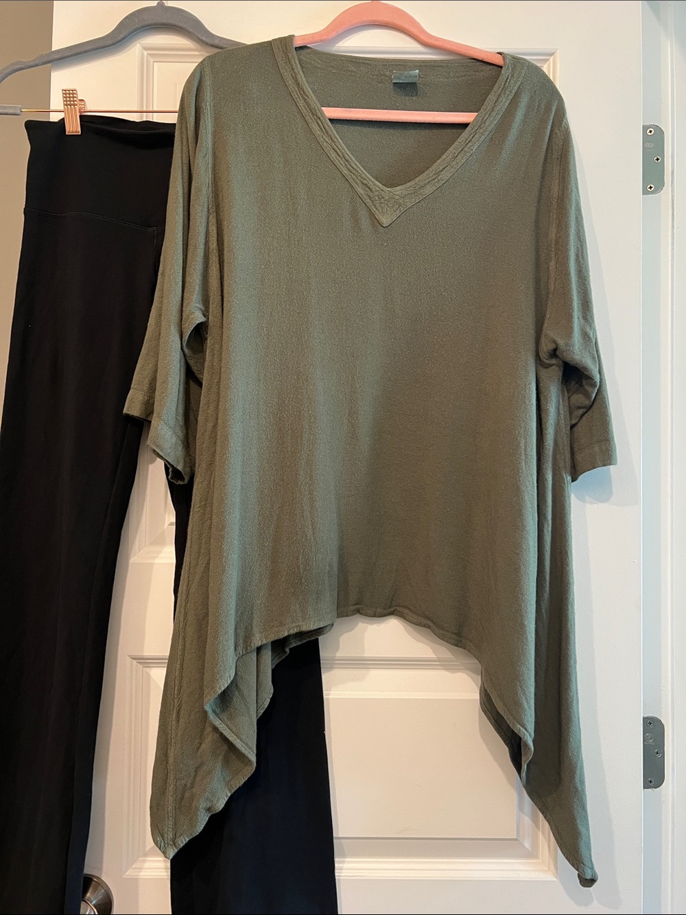 Beginning Boutique Olive Green V-Neck Draped Tunic